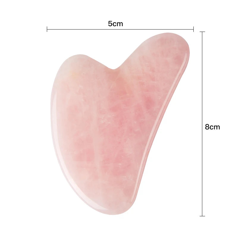 Sacred Rose Quartz Gua Sha - Natural Face Sculpting Tool for Lymphatic Drainage & Self-Love Rituals