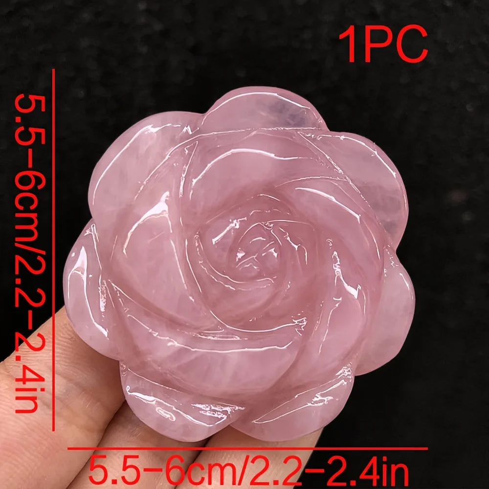 Sacred Rose Quartz Flower - Divine Feminine Crystal Carving