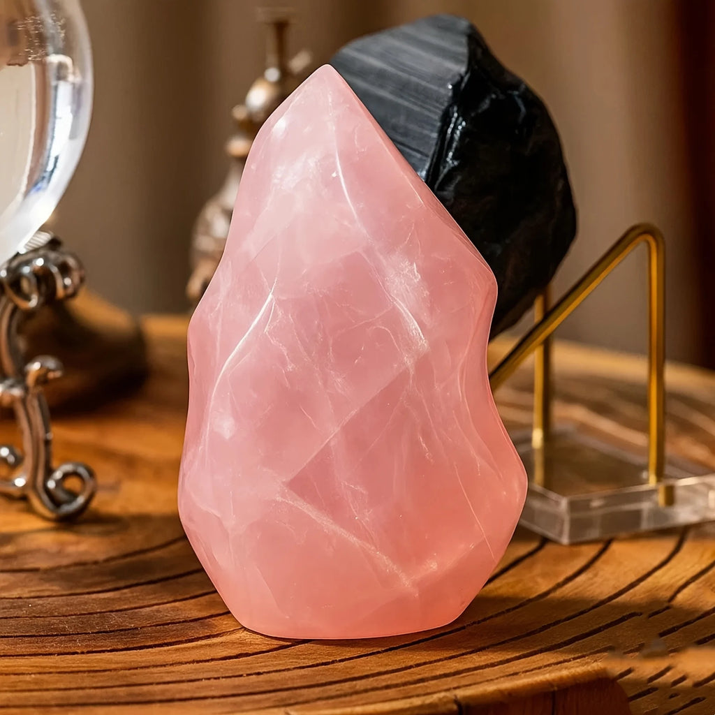 Polished Rose Quartz Crystal - Heart Chakra Healing Stone