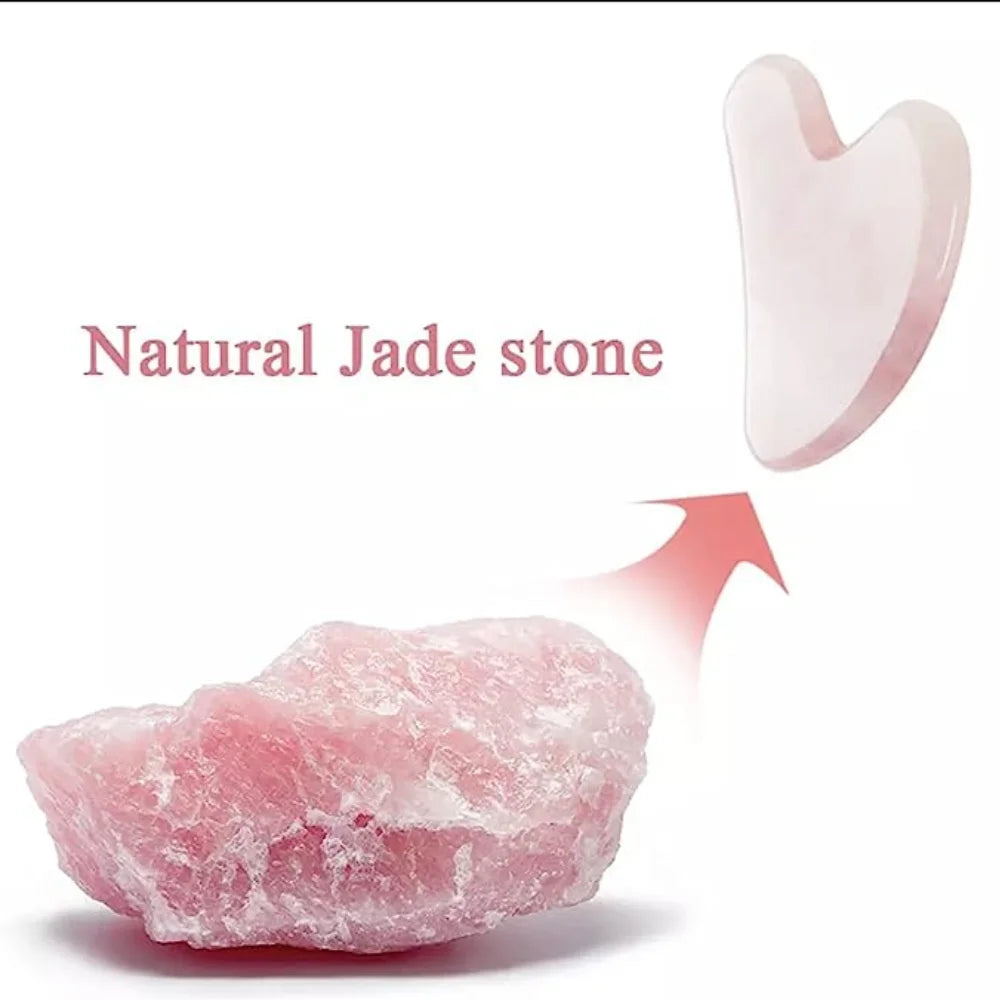 Sacred Rose Quartz Gua Sha - Natural Face Sculpting Tool for Lymphatic Drainage & Self-Love Rituals