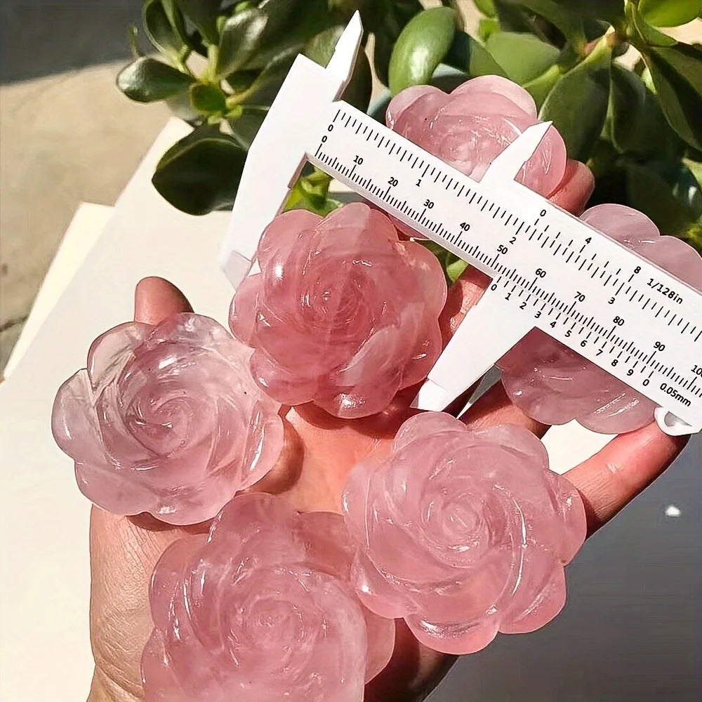 Sacred Rose Quartz Flower - Divine Feminine Crystal Carving