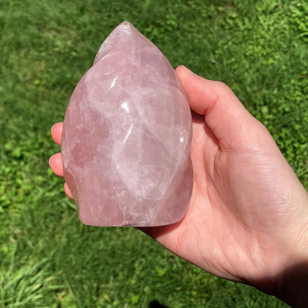 Polished Rose Quartz Crystal - Heart Chakra Healing Stone