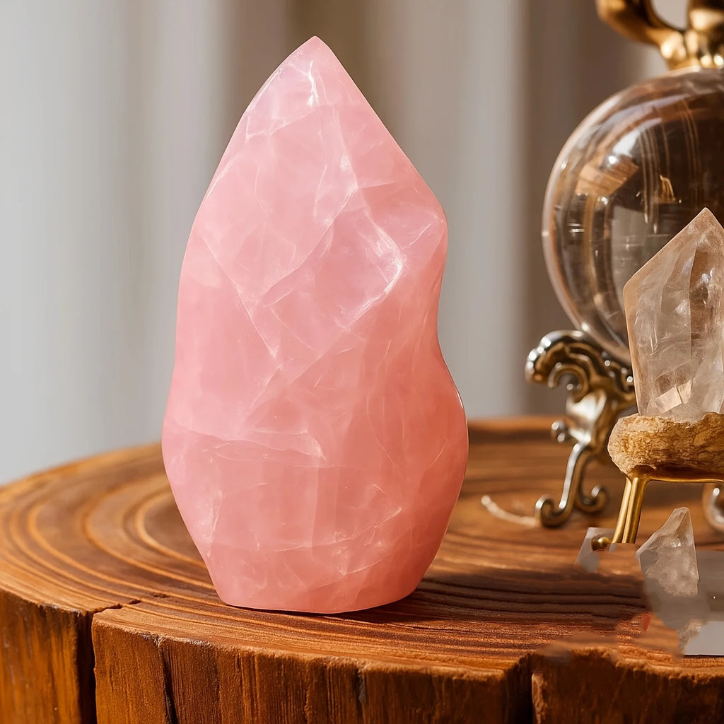 Polished Rose Quartz Crystal - Heart Chakra Healing Stone