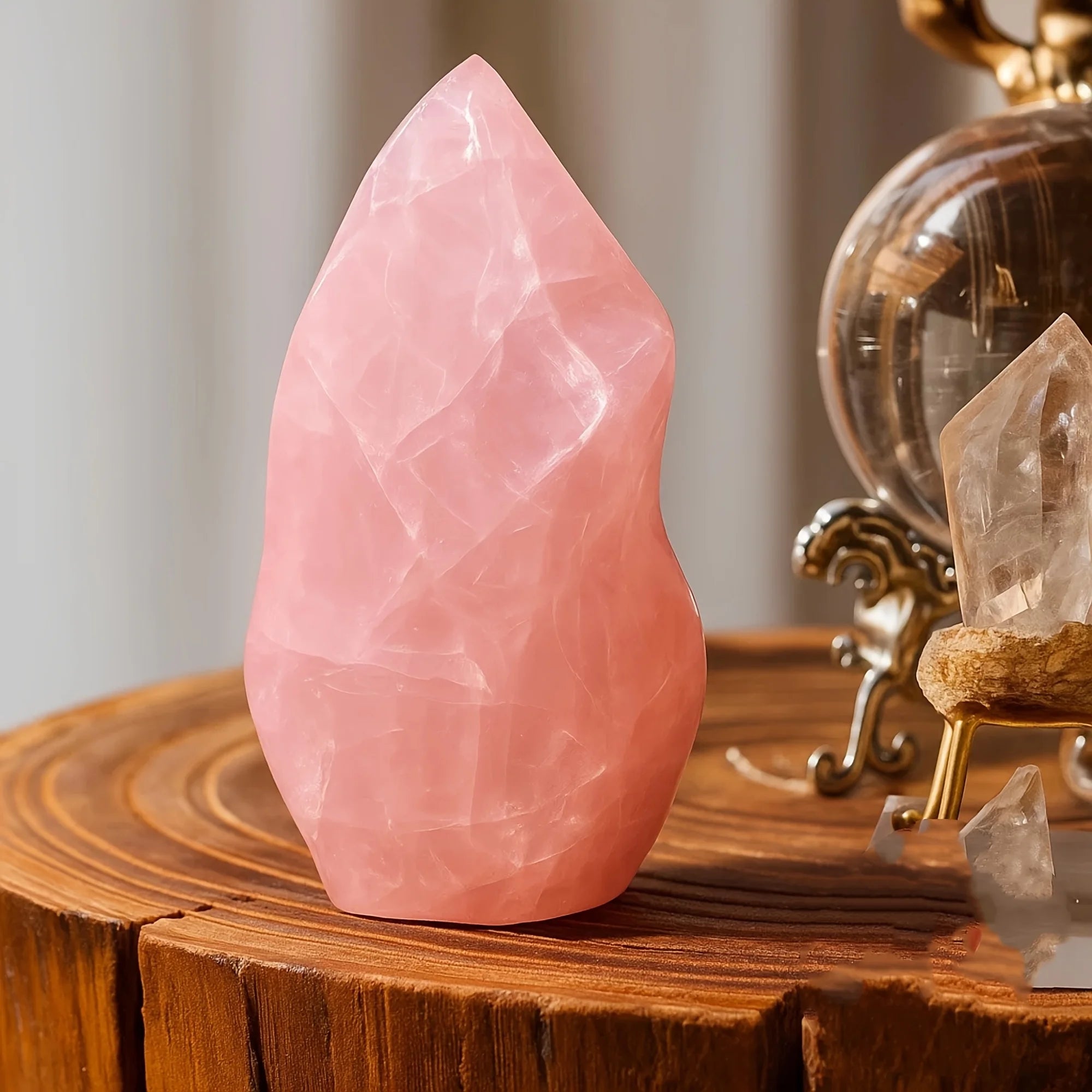 Polished Rose Quartz Crystal - Heart Chakra Healing Stone