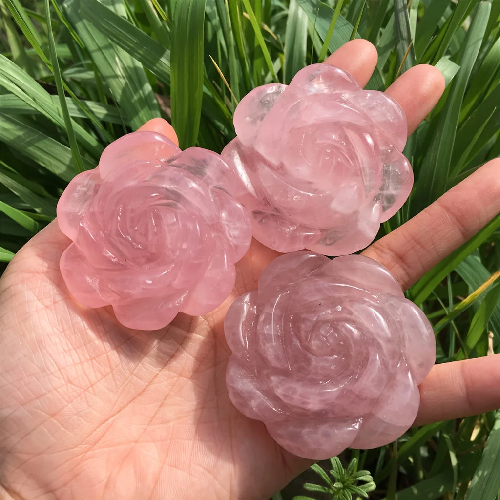 Sacred Rose Quartz Flower - Divine Feminine Crystal Carving