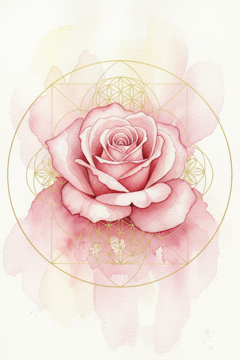 Watercolor Divine Feminine Rose